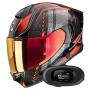 Casque Integral Scorpion Exo 530 Air Theras Metal Black Red + Kit bluetooth 5R Lite