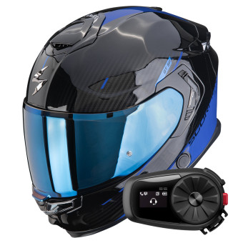 Integral Scorpion Exo GT SP Air Asphalt Black Blue + Kit Bluetooth 5S Solo