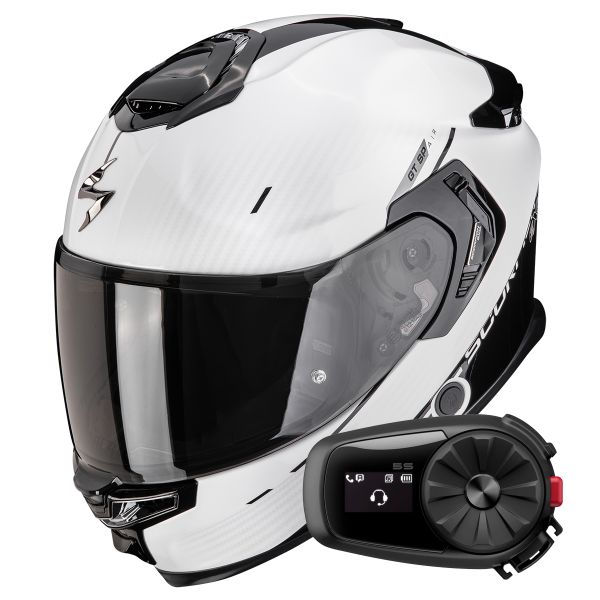 Integral Scorpion Exo GT SP Air Asphalt Pearl White Black + Kit Bluetooth 5S Solo