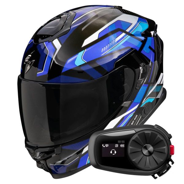 Integral Scorpion Exo GT SP Air Augusta Black Grey Blue + Kit Bluetooth 5S Solo