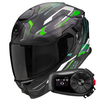 Integral Scorpion Exo GT SP Air Augusta Black Grey Green + Kit Bluetooth 5S Solo