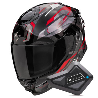 Integral Scorpion Exo GT SP Air Augusta Black Grey Red + Kit Bluetooth BT Mini