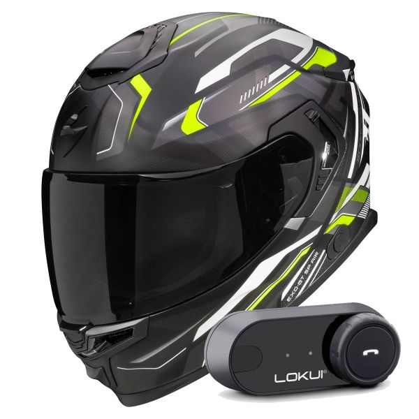 Integral Scorpion Exo GT SP Air Augusta Black Mat Grey Yellow fluo + Kit Bluetooth K30