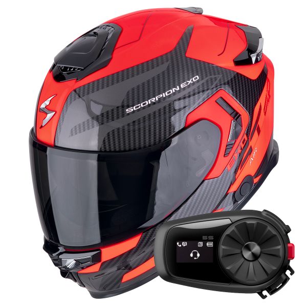 Integral Scorpion Exo GT SP Air Flex Black Red Fluo + Kit Bluetooth 5S Solo Integral Scorpion Exo GT SP Air Flex Black Red Fluo + Kit Bluetooth 5S Solo