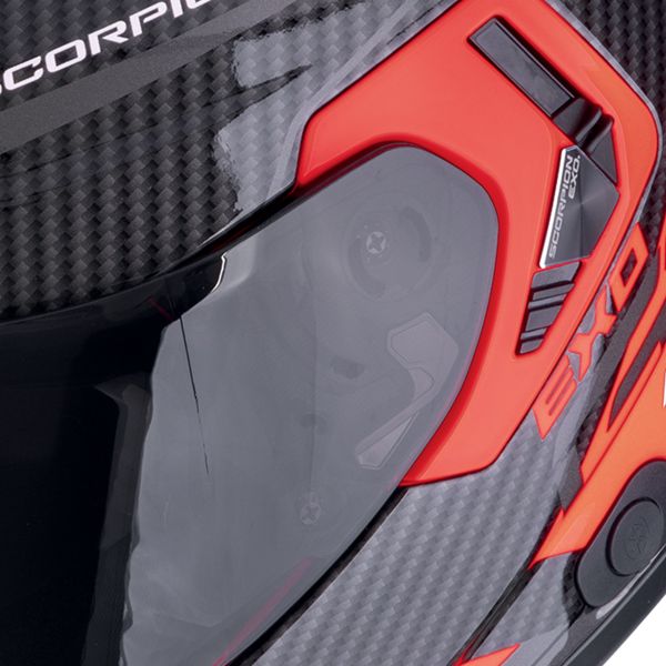 Scorpion Exo GT SP Air Flex Black Red Fluo + Kit bluetooth Exo-Com Link-1C
