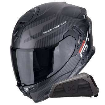 Integral Scorpion Exo GT SP Air Flex Matt Black Silver + Kit bluetooth Exo-Com Link-1