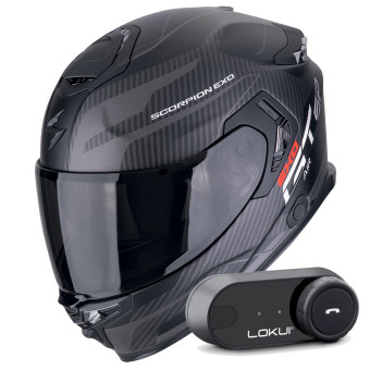 Integral Scorpion Exo GT SP Air Flex Matt Black Silver + Kit Bluetooth Lokui K30