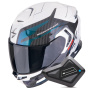 Casque Integral Scorpion Exo GT SP Air Flex White Chameleon + Kit Bluetooth BT Mini