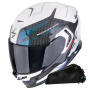 Casque Integral Scorpion Exo GT SP Air Flex White Chameleon + Kit bluetooth Exo-Com Link-1C