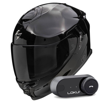 Integral Scorpion Exo GT SP Air Solid Black + Kit Bluetooth Lokui K30