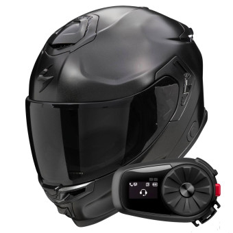 Integral Scorpion Exo GT SP Air Solid Black Pearl Mat + Kit Bluetooth 5S Solo