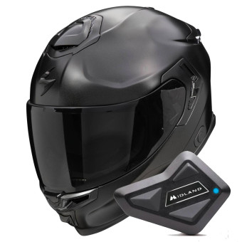 Casque Integral Scorpion Exo GT SP Air Solid Black Pearl Mat + Kit Bluetooth BT Mini Casque Integral Scorpion Exo GT SP Air Solid Black Pearl Mat + Kit Bluetooth BT Mini