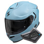 Casque Integral Scorpion Exo GT SP Air Solid Celestial Blue Mat + Kit Bluetooth BT Mini