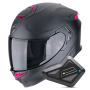 Casque Integral Scorpion Exo GT SP Air Solid Matt Black Pink + Kit Bluetooth BT Mini