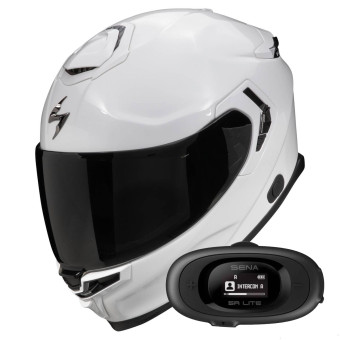 Integral Scorpion Exo GT SP Air Solid White Pearl + Kit bluetooth 5R Lite Solo