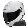 Casque Integral Scorpion Exo GT SP Air Solid White Pearl + Kit bluetooth Exo-Com Link-1