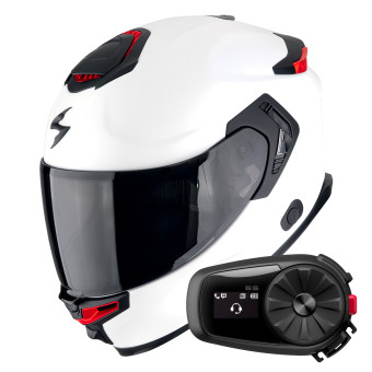 Casque Integral Scorpion Exo GT SP Air Solid White Pearl Matt + Kit Bluetooth 5S Solo Casque Integral Scorpion Exo GT SP Air Solid White Pearl Matt + Kit Bluetooth 5S Solo