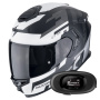 Casque Integral Scorpion Exo GT SP Air Tornado Matt Black Silver + Kit bluetooth 5R Lite Solo