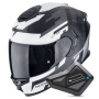 Casque Integral Scorpion Exo GT SP Air Tornado Matt Black Silver + Kit Bluetooth BT Mini