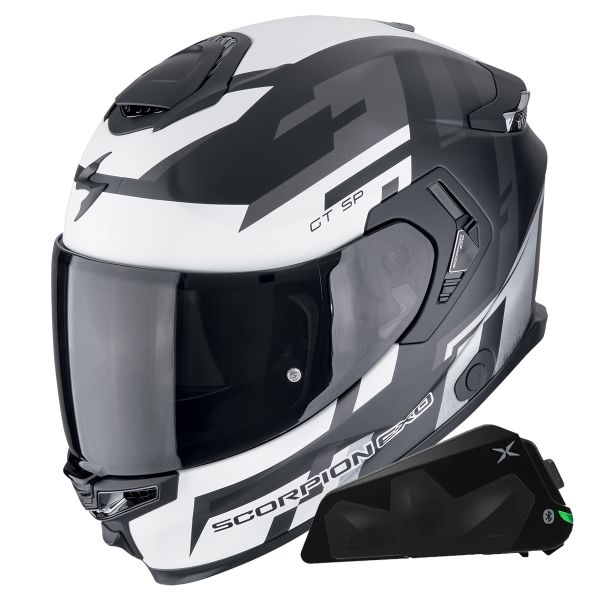 Integral Scorpion Exo GT SP Air Tornado Matt Black Silver + Kit bluetooth Exo-Com Link-1C