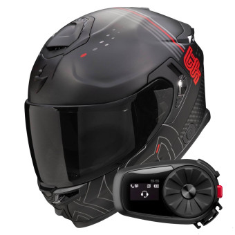 Integral Scorpion Exo GT SP Air Touradven Black Mat Silver + Kit Bluetooth 5S Solo