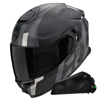 Integral Scorpion Exo GT SP Air Touradven Black Mat Silver + Kit bluetooth Exo-Com Link-1C