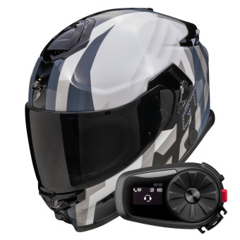 Integral Scorpion Exo GT SP Air Touradven White Pearl Silver + Kit Bluetooth 5S Solo