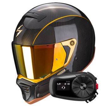 Integral Scorpion EXO-HX1 Carbon SE Black Gold + Kit bluetooth 5S