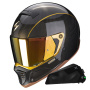 Casque Integral Scorpion EXO-HX1 Carbon SE Black Gold + Kit bluetooth Exo-Com Link-1C