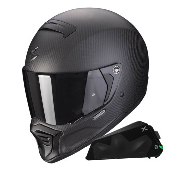 Integral Scorpion EXO-HX1 Carbon SE Matt Black + Kit bluetooth Exo-Com Link-1C