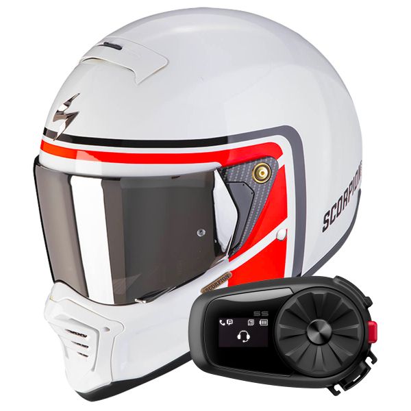 Integral Scorpion EXO-HX1 Nostalgia White Red Black + Kit bluetooth 5S