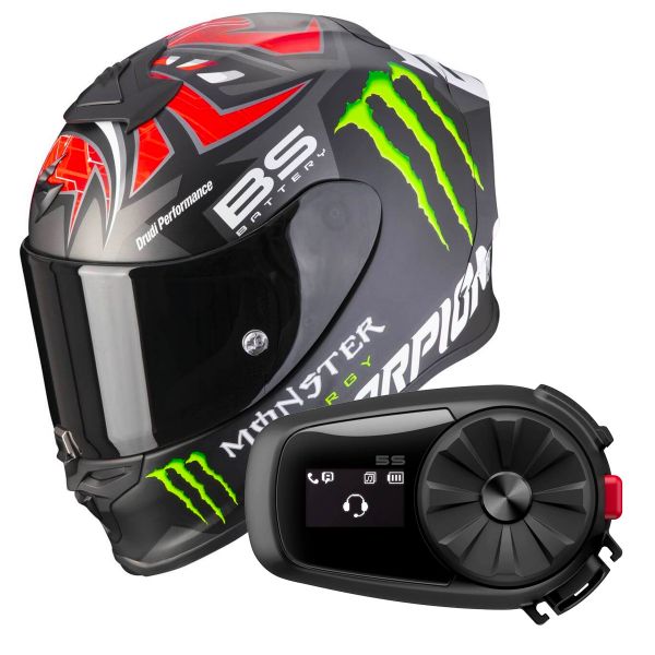 Integral Scorpion Exo R1 Air Fabio Monster Replica Matt Black Red + Kit Bluetooth 5S