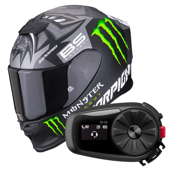 Integral Scorpion Exo R1 Air Fabio Monster Replica Matt Black Silver + Kit Bluetooth 5S