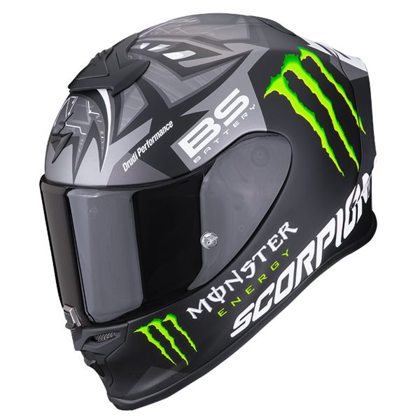 Scorpion Exo R1 Air Fabio Monster Replica Matt Black Silver + Kit Bluetooth 5S