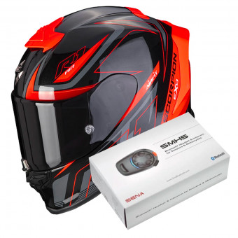 Integral Scorpion Exo R1 Air Gaz Metal Black Red + Kit Bluetooth SMH5