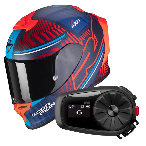Integral Scorpion Exo R1 Air Victory Matt Blue Red + Kit Bluetooth 5S