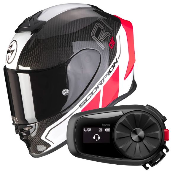 Integral Scorpion Exo R1 Carbon Air Corpus II Black Neon Red + Kit Bluetooth 5S