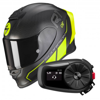 Integral Scorpion Exo R1 Carbon Air Corpus II Matt Black Neon Yellow + Kit Bluetooth 5S