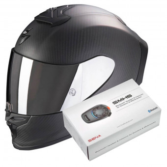Casque Integral Scorpion Exo R1 Carbon Air Matt Black + Kit Bluetooth SMH5 Casque Integral Scorpion Exo R1 Carbon Air Matt Black + Kit Bluetooth SMH5