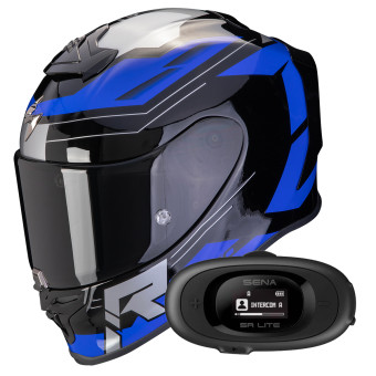 Integral Scorpion Exo R1 Evo Air Blaze Black Blue + Kit bluetooth 5R Lite Solo