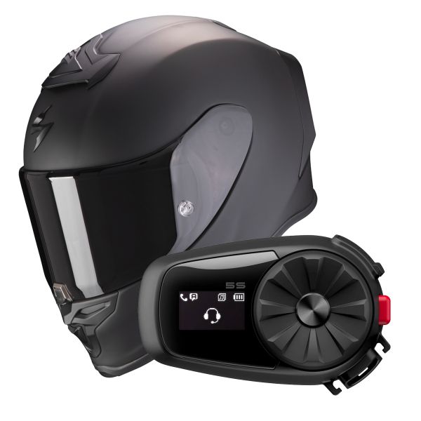 Integral Scorpion Exo R1 Evo Air Solid Matt Black + Intercom Sena 5S