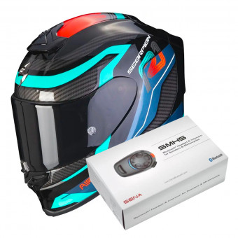 Integral Scorpion Exo R1 Evo Air Vatis Black Blue Red + Intercom Sena SMH5