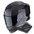Pack Exo R1 Evo Carbon Air Cynergy Black Red + Kit Bluetooth BT Mini