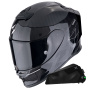 Casque Integral Scorpion Exo R1 Evo Carbon Air Cynergy White + Kit bluetooth Exo-Com Link-1C