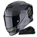 Pack Exo R1 Evo Carbon Air Cynergy Yellow + Kit bluetooth Exo-Com Link-1C