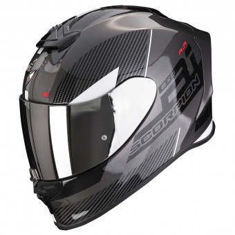 Scorpion Exo R1 Evo Air Final Dark Silver Black White + Kit Bluetooth 5S