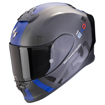 Scorpion Exo R1 Evo Carbon Air MG Matt Black Blue + Kit Bluetooth 5S Solo