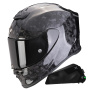 Casque Integral Scorpion Exo R1 Evo Carbon Air Onyx Black + Kit bluetooth Exo-Com Link-1C