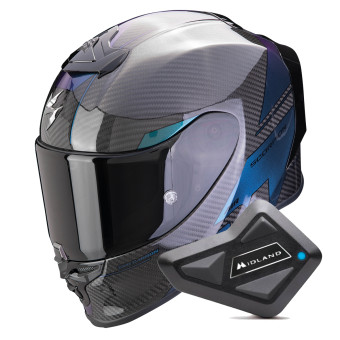 Integral Scorpion Exo R1 Evo Carbon Air Rally Black Chameleon + Kit Bluetooth BT Mini