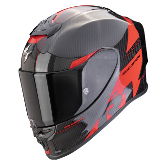 Scorpion Exo R1 Evo Carbon Air Rally Black Red + Kit bluetooth Exo-Com Link-1